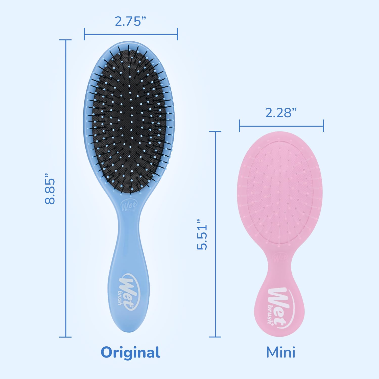 Wet Brush Original Detangler Sky straight hair example for tangle-free styling