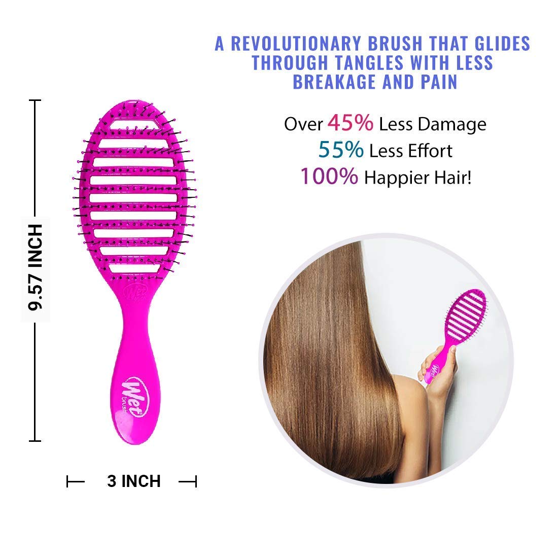 Wet Brush on bathroom counter in lifestyle scene offering a stylish tool for daily routines