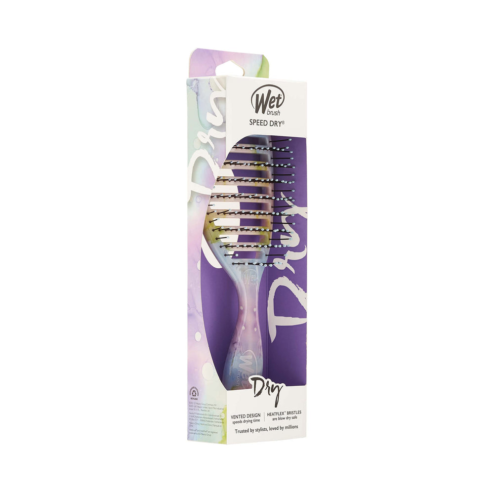 Wet Brush used on wet hair while blow-drying demonstrating faster drying and smooth results