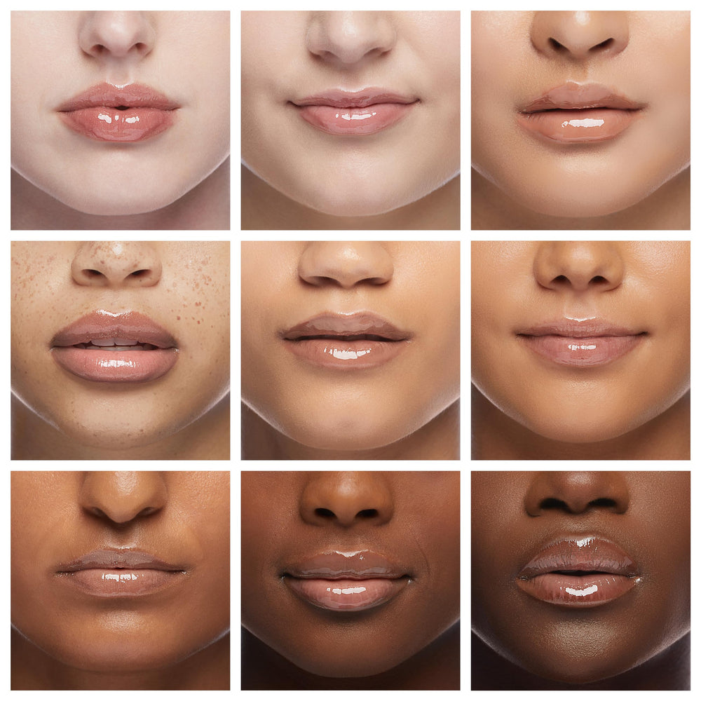 Wet n Wild MegaSlicks gloss application on lips for shine.