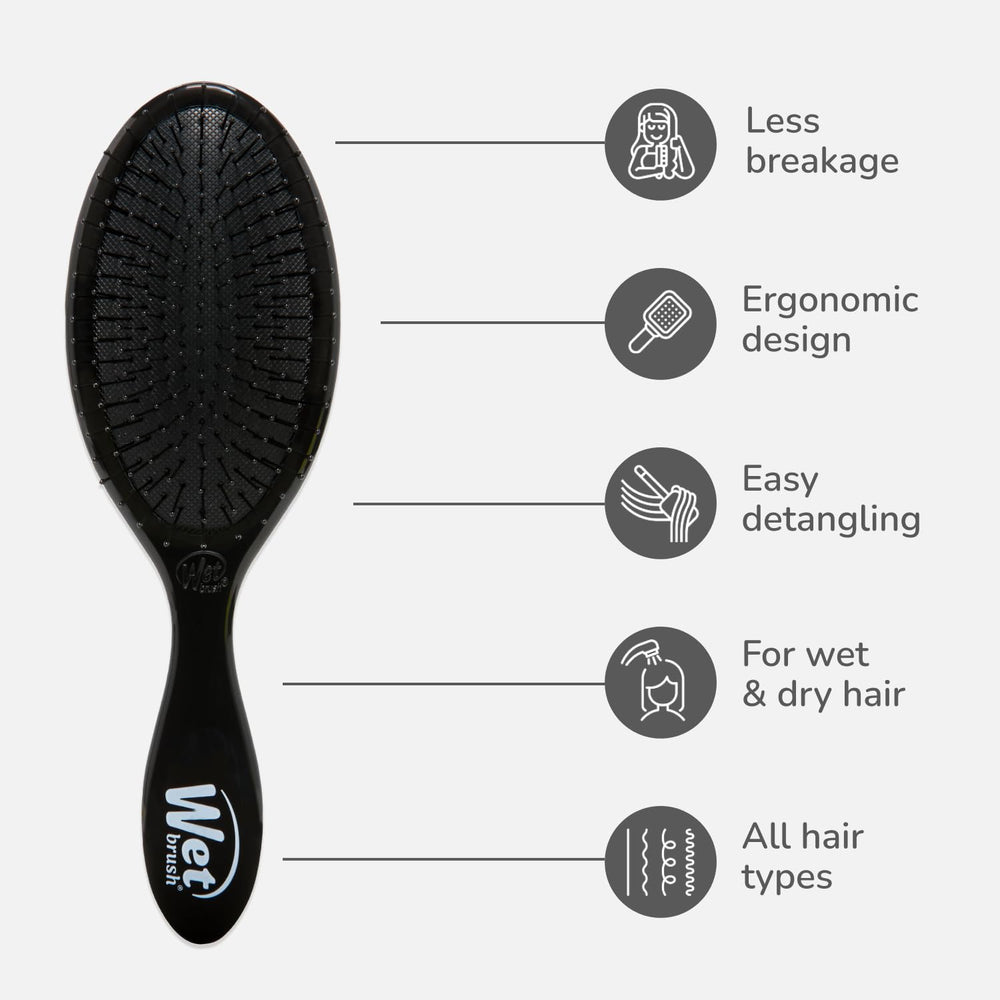 WetBrush Original Detangler on dry hair for quick detangling
