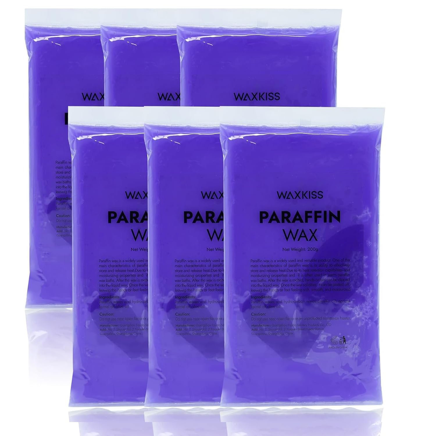 wewax lavender paraffin refill pack viewed front for moisturized hands and feet