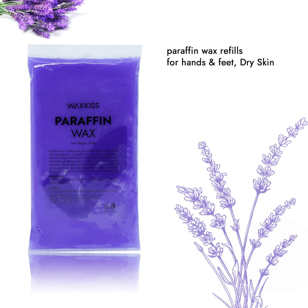 wewax lavender paraffin wax melt in bath setup promoting cozy spa warmth
