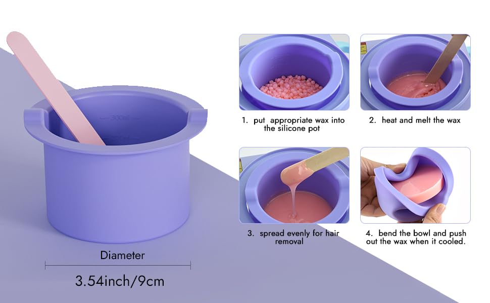 WeWax liner bends to pop out solid wax for easy cleanup.