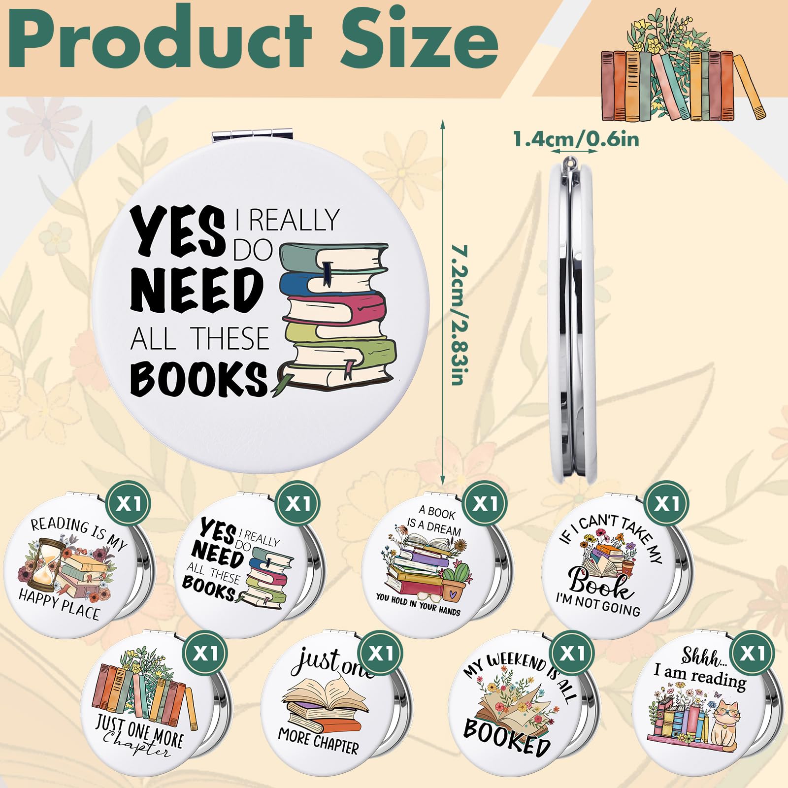 Weysat book-club-mirror-floral-design with elegant design for gifting