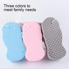 WFWJ pink bath sponge close-up emphasizes textured surface for dead-skin removal.