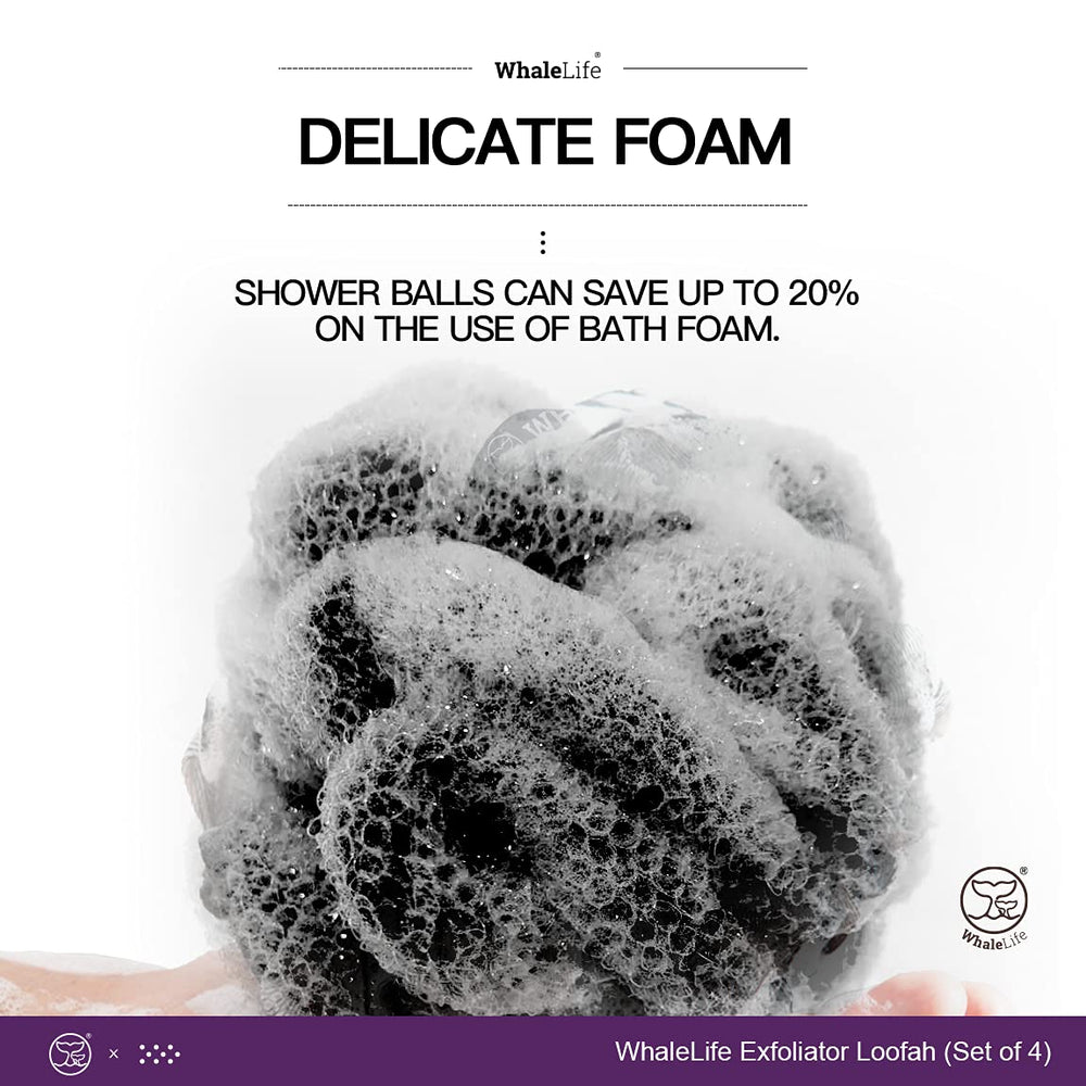 WhaleLife loofah sponge double-layer foam inside highlights cleansing