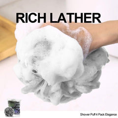 WhaleLife loofah sponge green emphasizes refreshing exfoliation during showers.