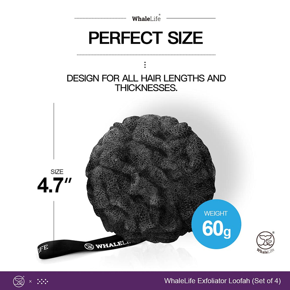 WhaleLife loofah sponge premium-quality mesh for quick dry