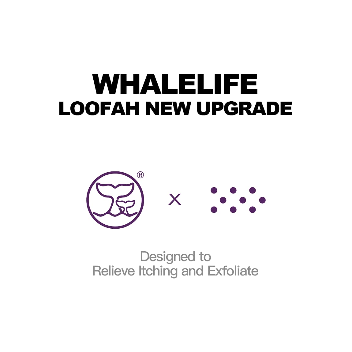 WhaleLife loofah sponge four-pack packaging image shows value and convenience