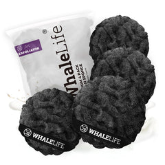 WhaleLife loofah sponge rough surface pack-4 shown for intensive exfoliation