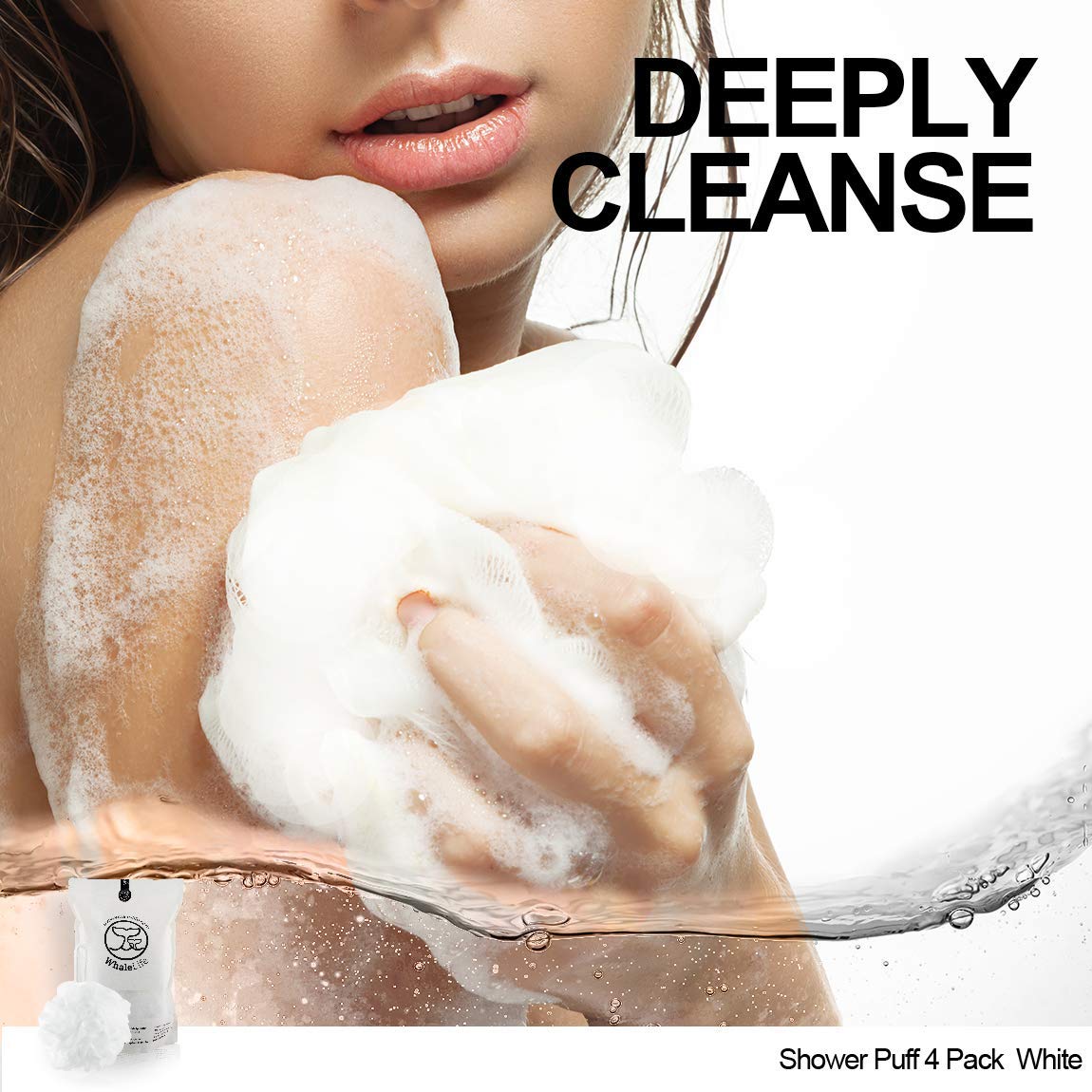 WhaleLife loofah-sponge-soft-mesh-white provides gentle exfoliation and comfortable feel.