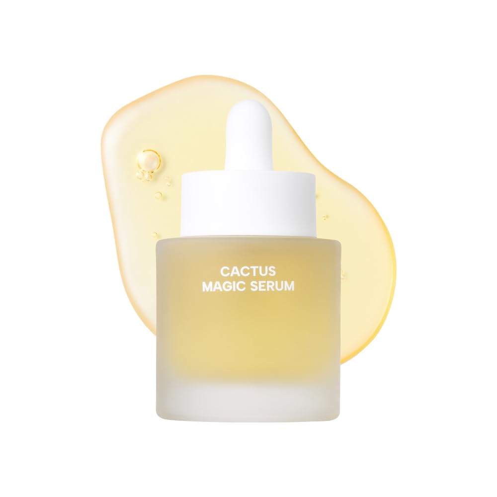 Whamisa Organic Cactus Magic Serum bottle highlights anti-aging and hydrating formula.