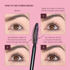 Whats Up Nails Watch Me Mascara top lashes application shows length and lift.