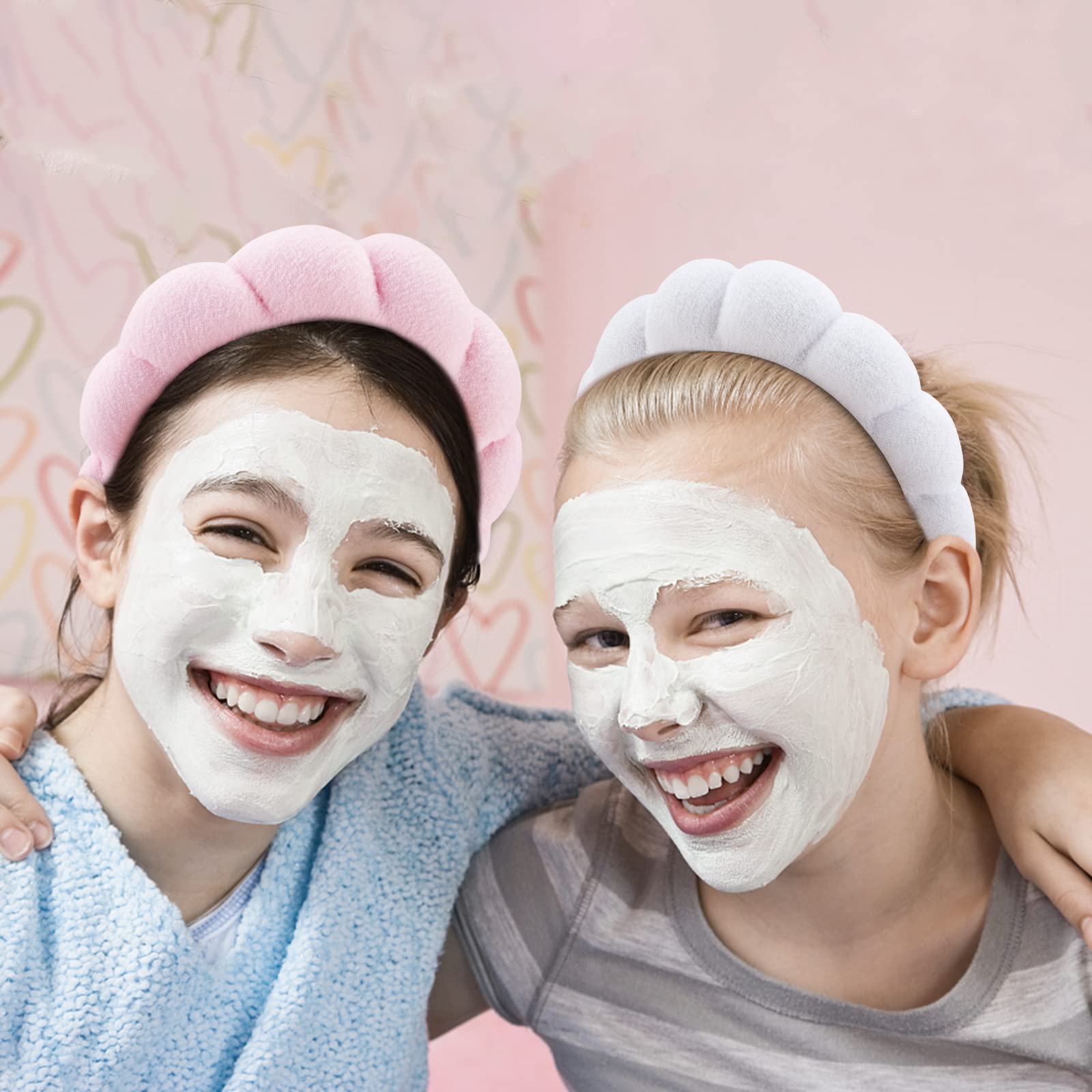 WHAVEL spa headbands with soft absorbent sponge for water-free cleansing.