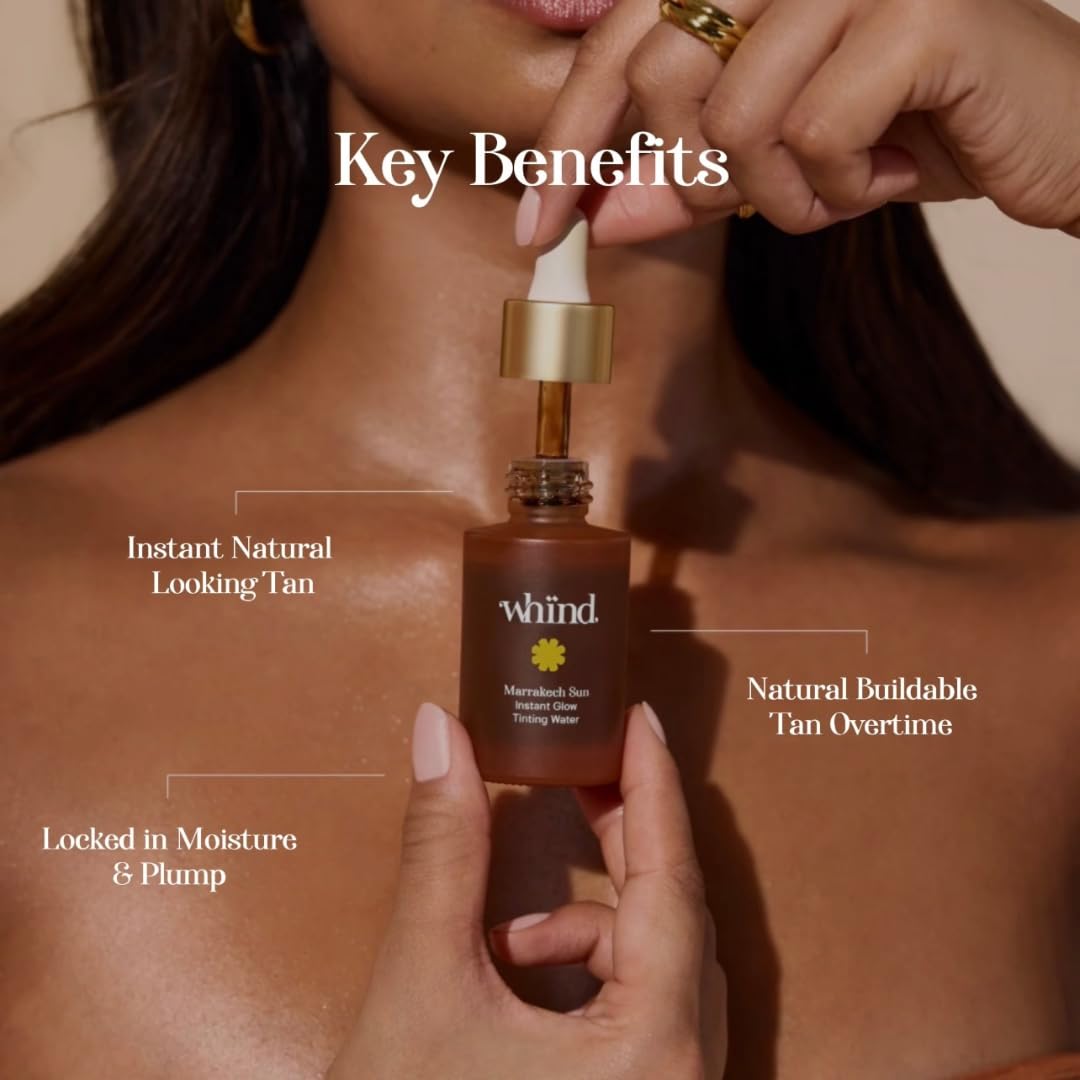 WHIND Marrakech Sun watery texture close-up demonstrates lightweight, streak-free application.