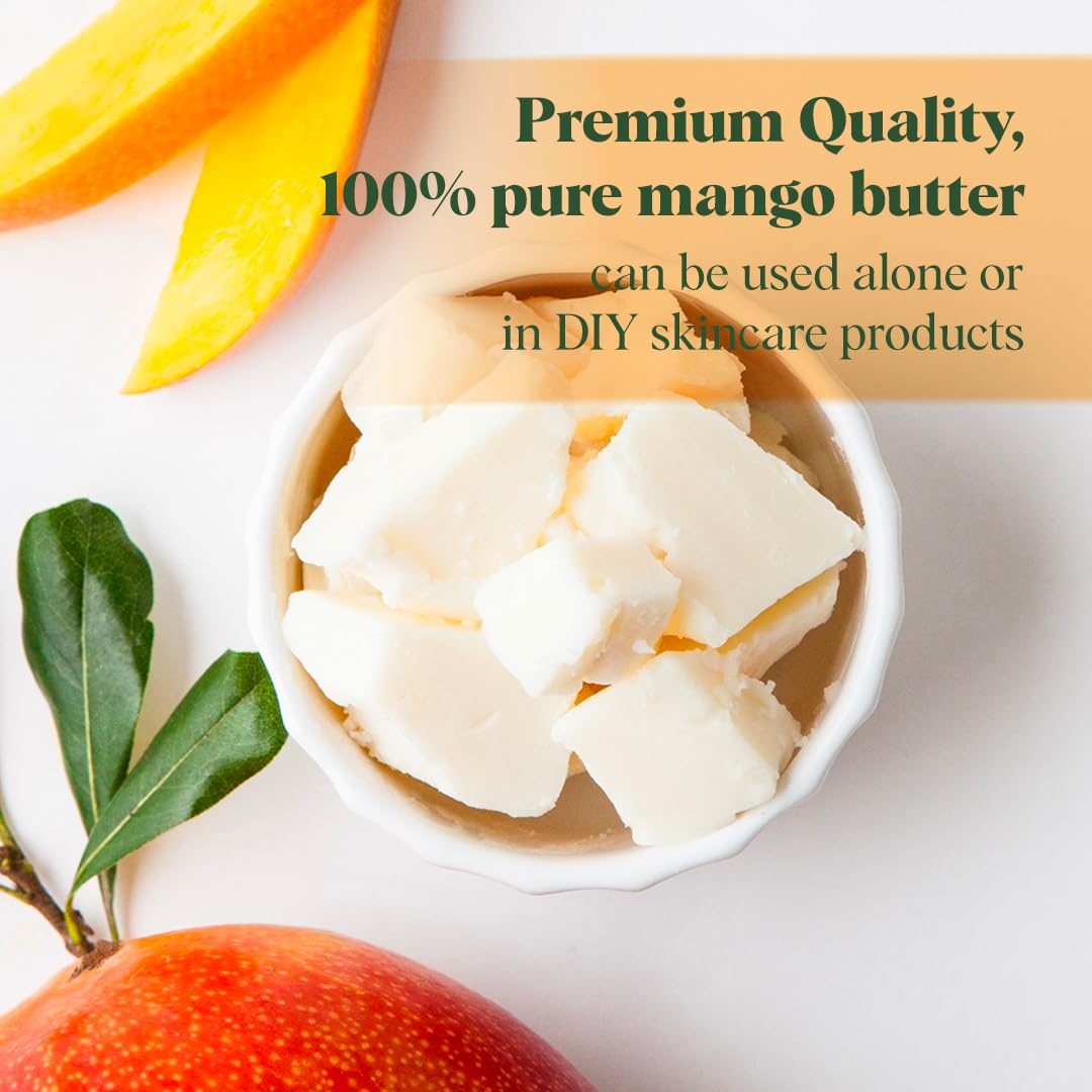 White Naturals Mango Butter applied to skin for soothing, non greasy hydration.