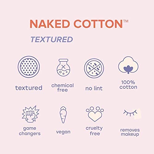 White Rabbit Naked Cotton Textured pad used for makeup removal without residue.