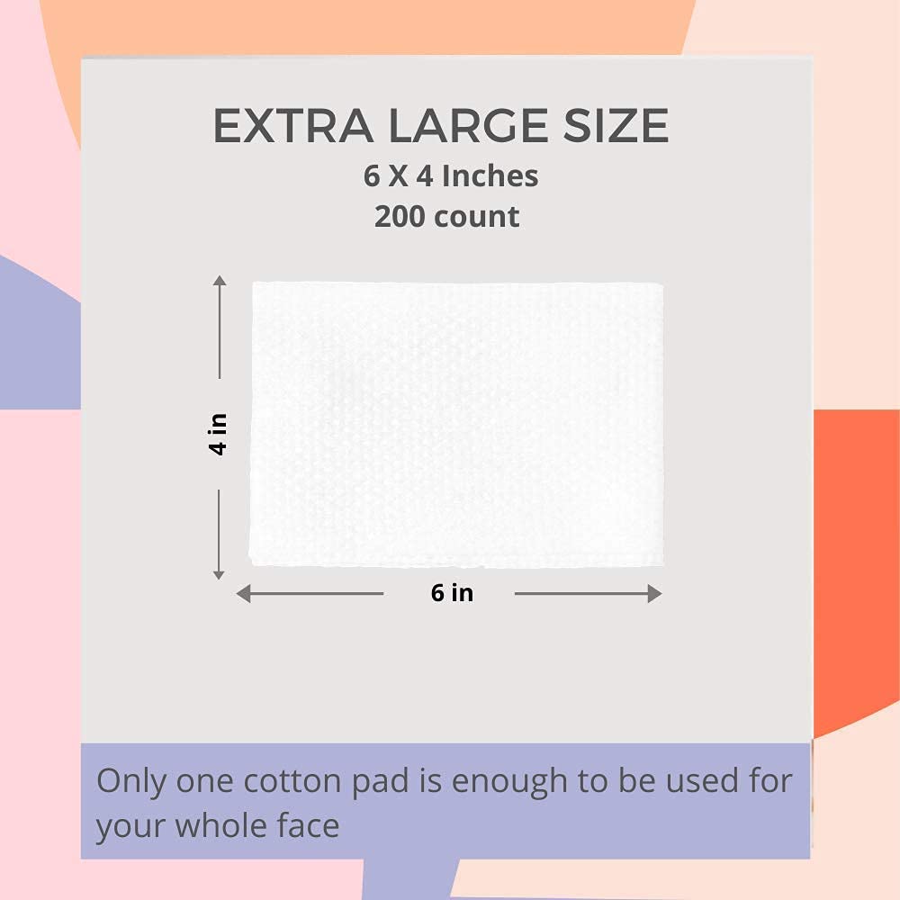 White Rabbit Naked Cotton Textured pads in pack of 200 for daily care.