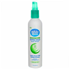 White Rain extra hold unscented hairspray in a two-pack pump bottle for lasting styles