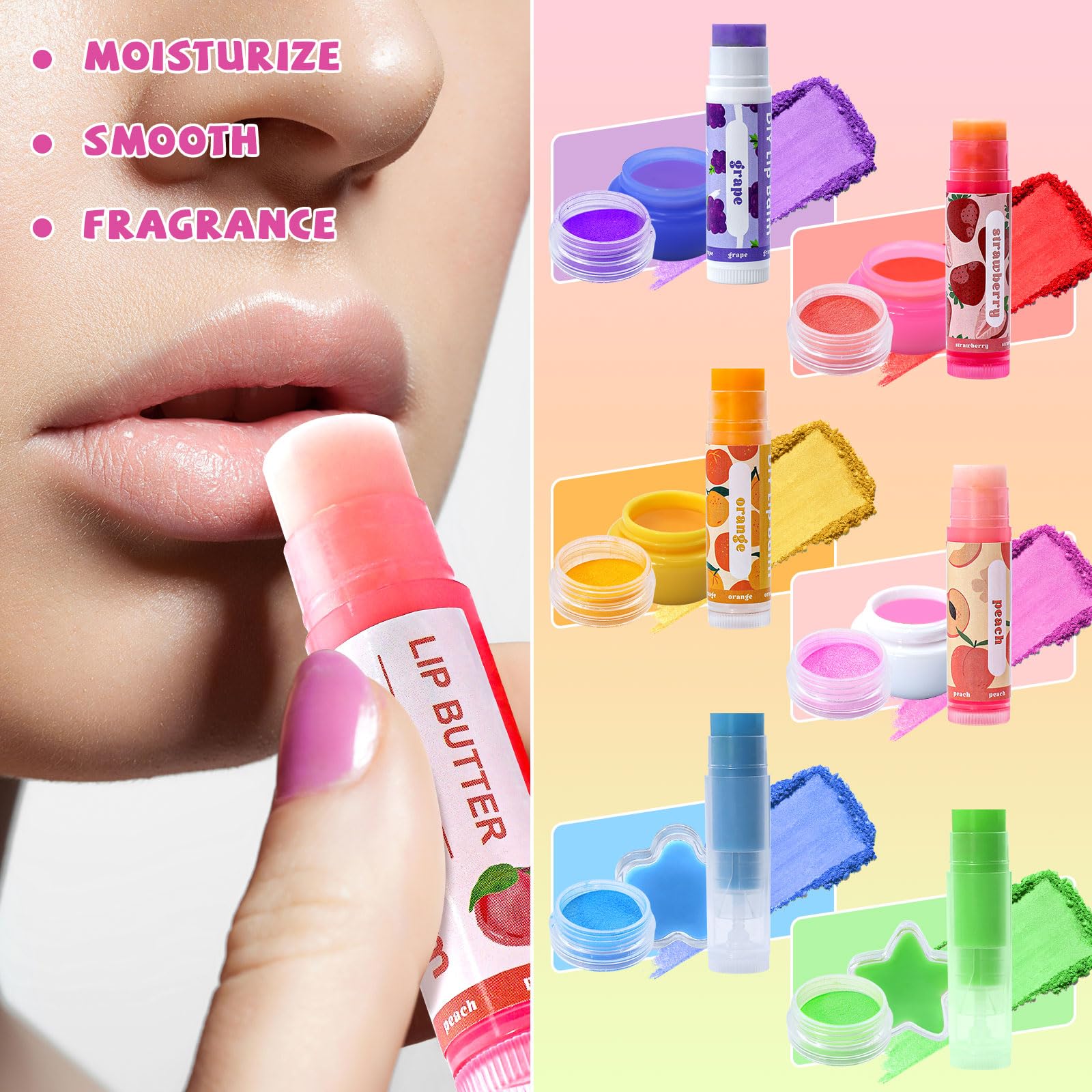 WhizToys lip balm containers tubes for organized storage and gifting.