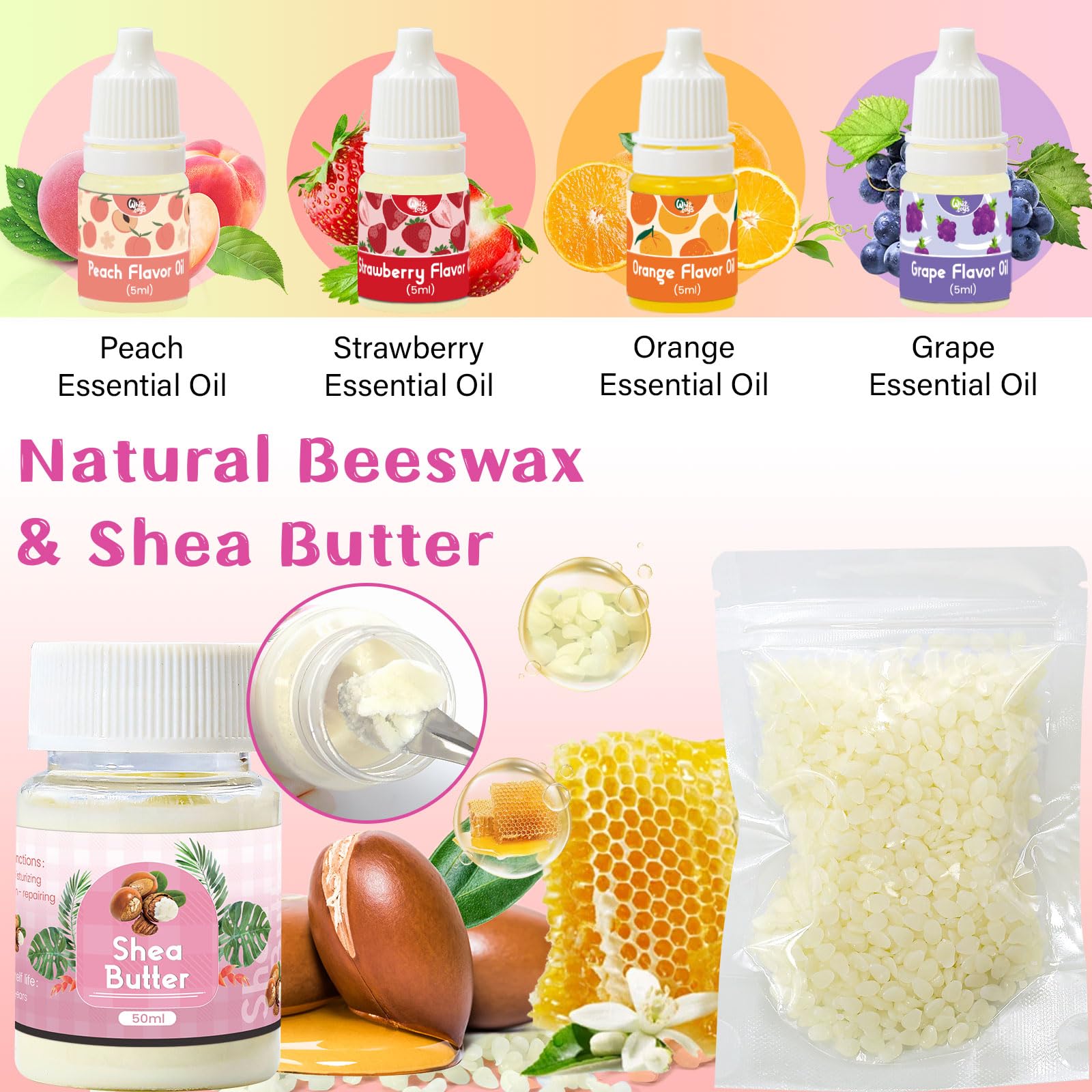 WhizToys lip balm kit droppers for mess-free flavor blend.