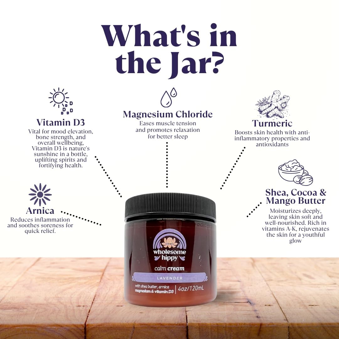 WHOLESOME HIPPY Calm Body Cream jar texture highlighting deep moisturizing richness.