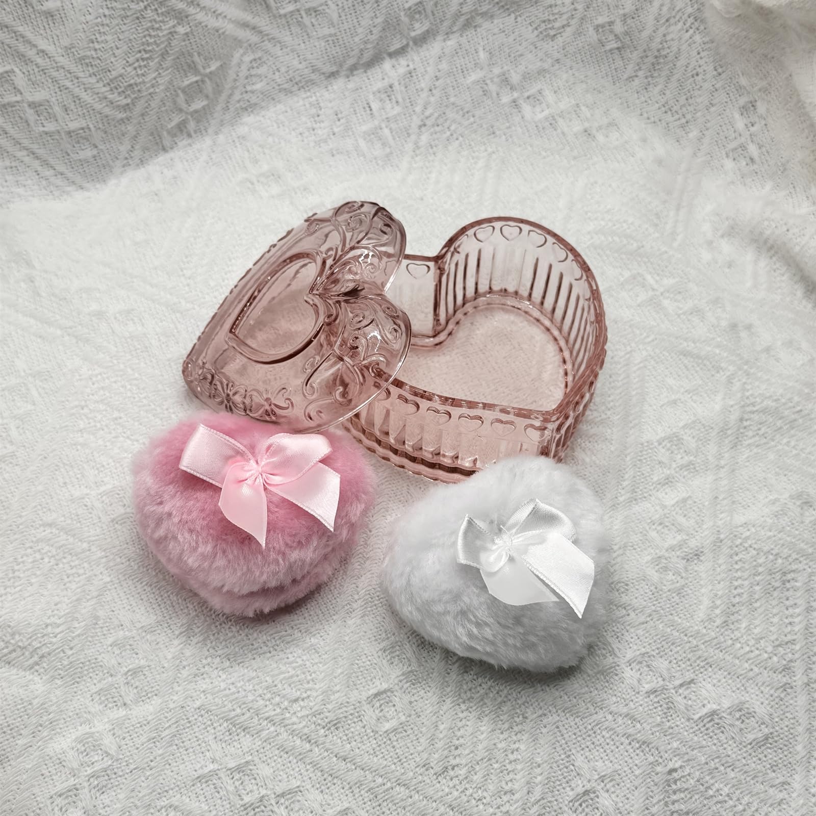WHSLILR multi-purpose glass heart box stores jewelry and small items.