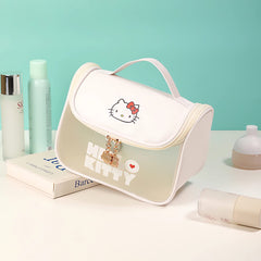 WIEEZN PU leather translucent bag top zipper secures cosmetics.