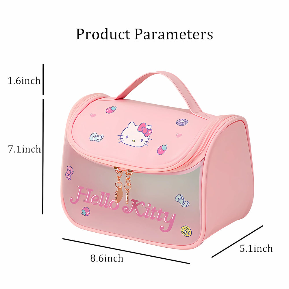 WIEEZN Travel makeup bag interior shot with space for cosmetics and brushes.