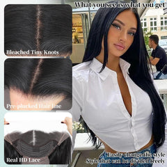 WIGAGA 26-inch straight wig showcases layered look for versatile daily styling.