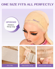 wigcool glueless-lace-front-wig-3-combs-straps provides secure fit without glue.