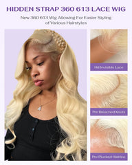 wigcool pre-plucked-hairline-baby-hair-613-wig with natural front detail for realism.