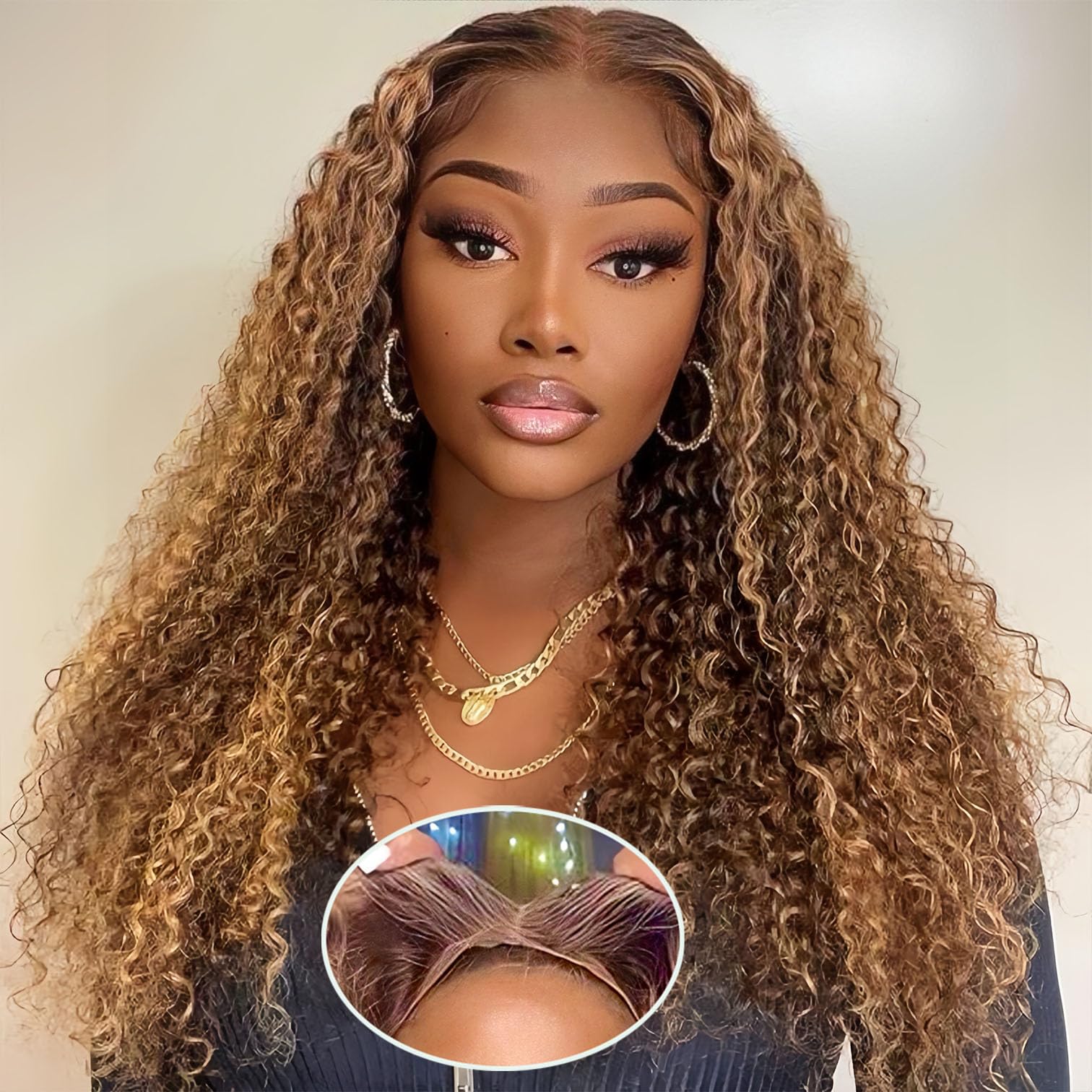 Wighottie highlight ombre 4/27 lace-front wig showcases seamless color transition for versatile styling.