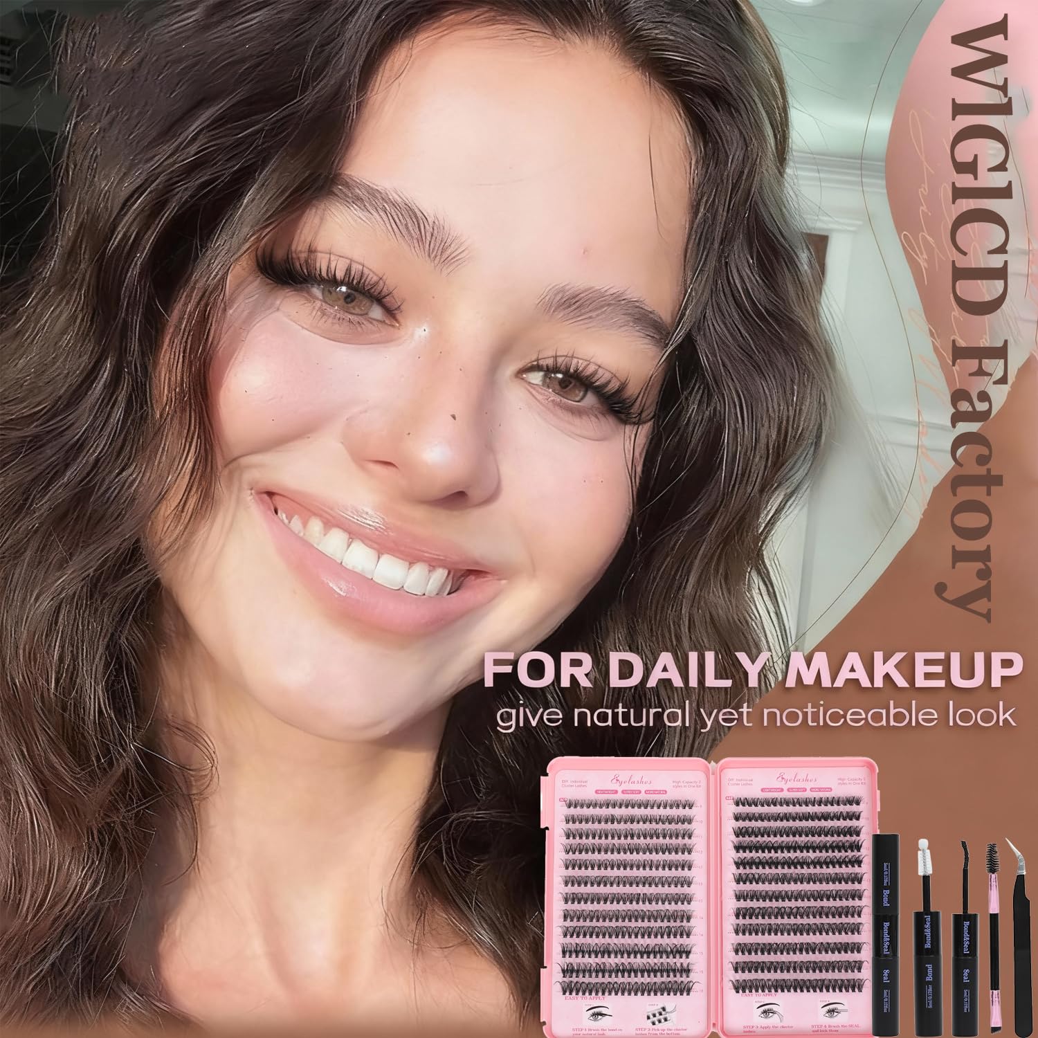 WIGICD lash clusters brush helps even separation during application.