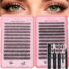 WIGICD lash clusters kit 9-16mm D Curl creates natural, lift-enhanced wispy lashes.