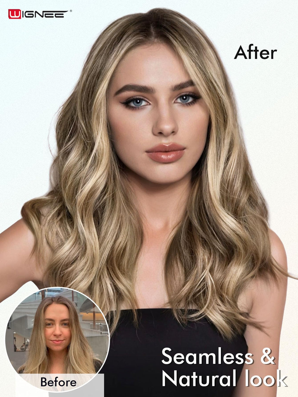 WIGNEE-100g-two-pcs-hair-extensions highlight substantial volume without heaviness