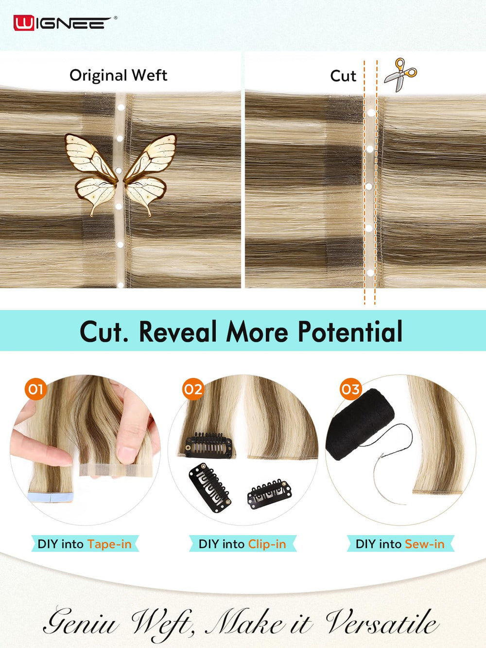 WIGNEE-seamless-glueless-installation-beads demonstrates painless setup and quick styling