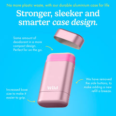 Wild deodorant application swipes demonstrating easy daily use.