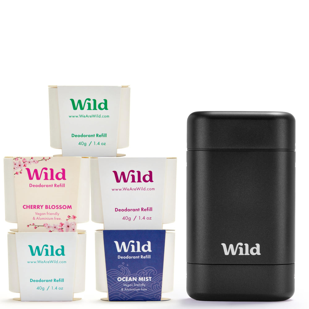 Wild Full Monty Starter Kit in black case front view shows reusable design for daily freshness