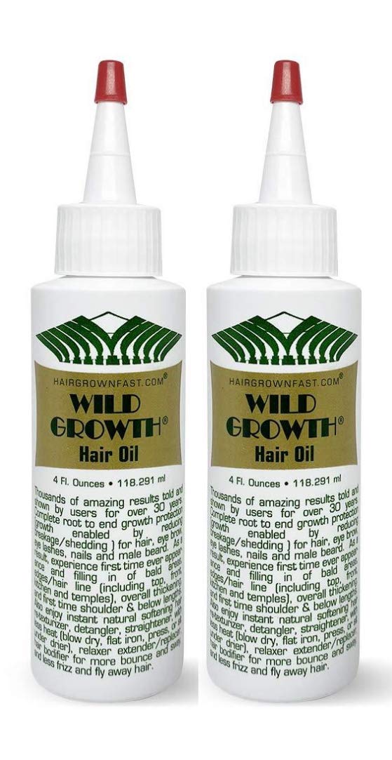 Wild Growth Hair Oil bottle front showcases premium packaging for nourished shine.