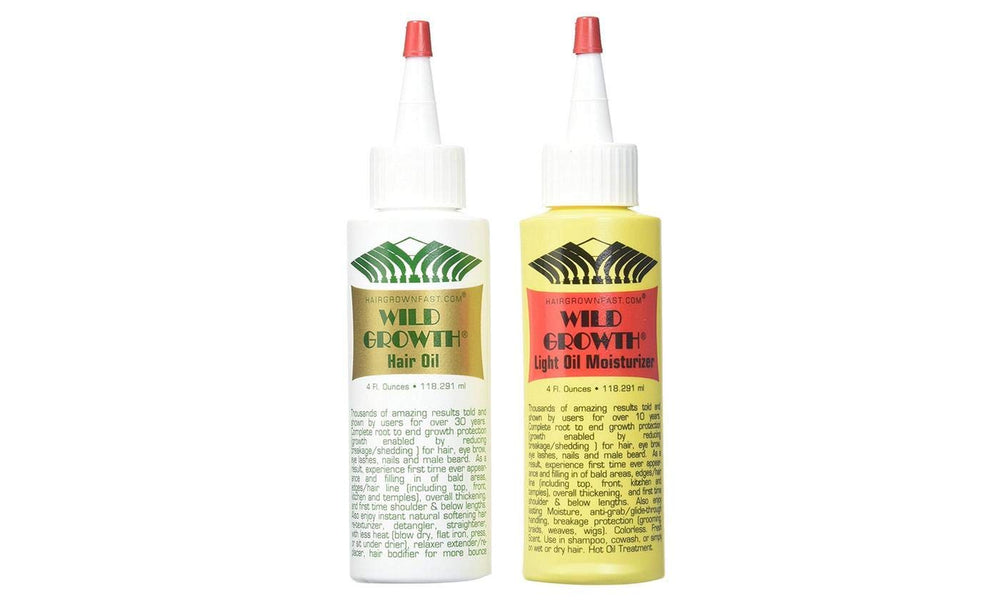 Wild Growth yellow bottle delivers extra moisture for daily use and scalp refresh.