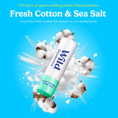 Wild mini deodorants in Coconut & Vanilla delivering soft tropical aroma for travel.