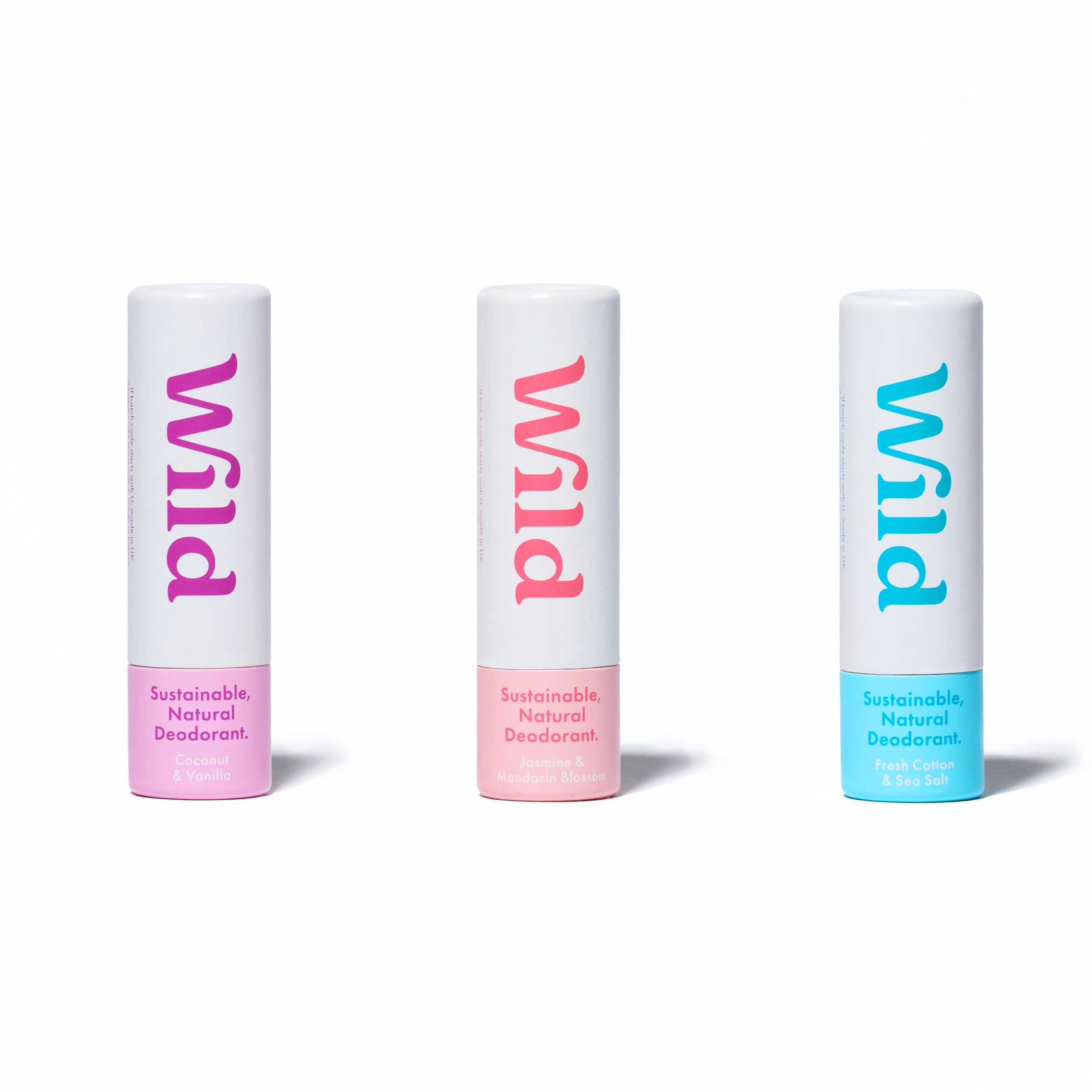 Wild mini deodorants travel pack front view for on-the-go freshness.