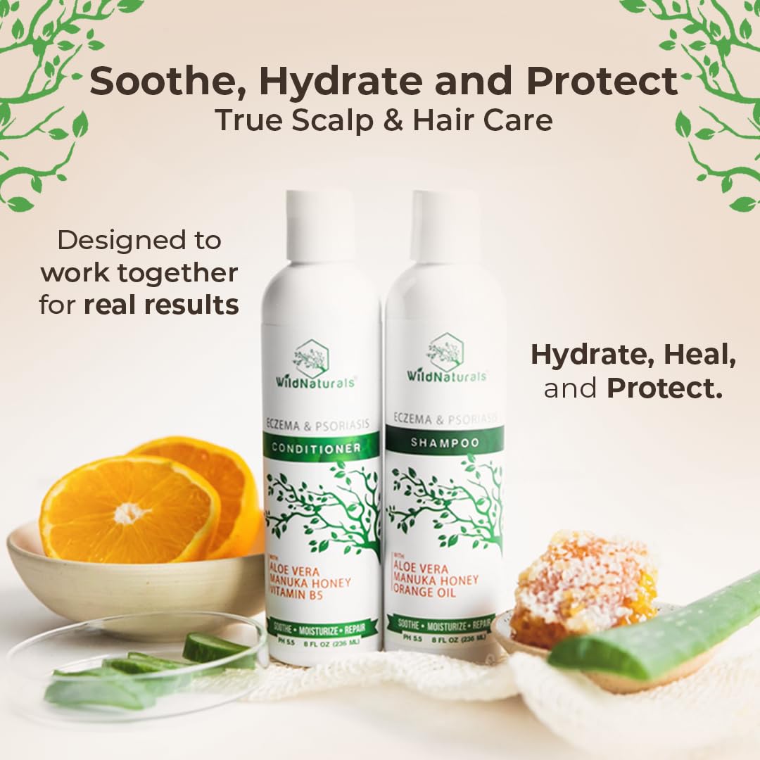 Wild Naturals eczema psoriasis shampoo texture application shows rich lather.