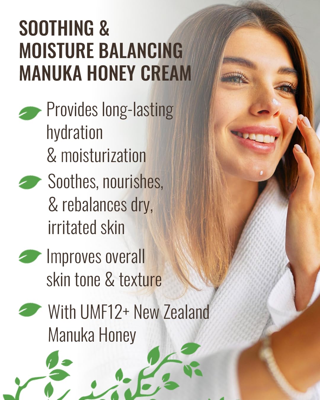 Wild Naturals Manuka Honey Moisturizer face application for daily use.