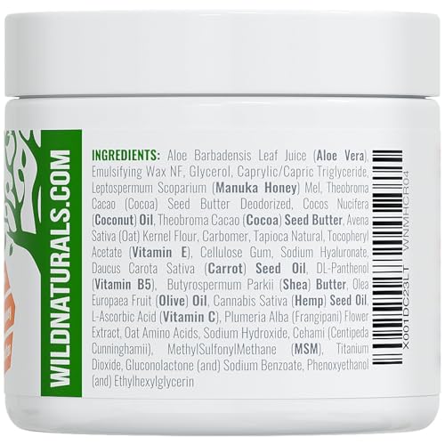 Wild Naturals Manuka Honey Moisturizer fragrance-free label communicates pure, hypoallergenic care.