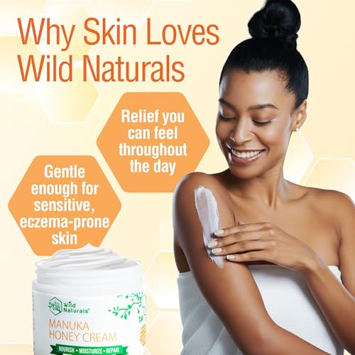 Wild Naturals Manuka Honey Moisturizer hands, face, body usage shows versatile daily care.