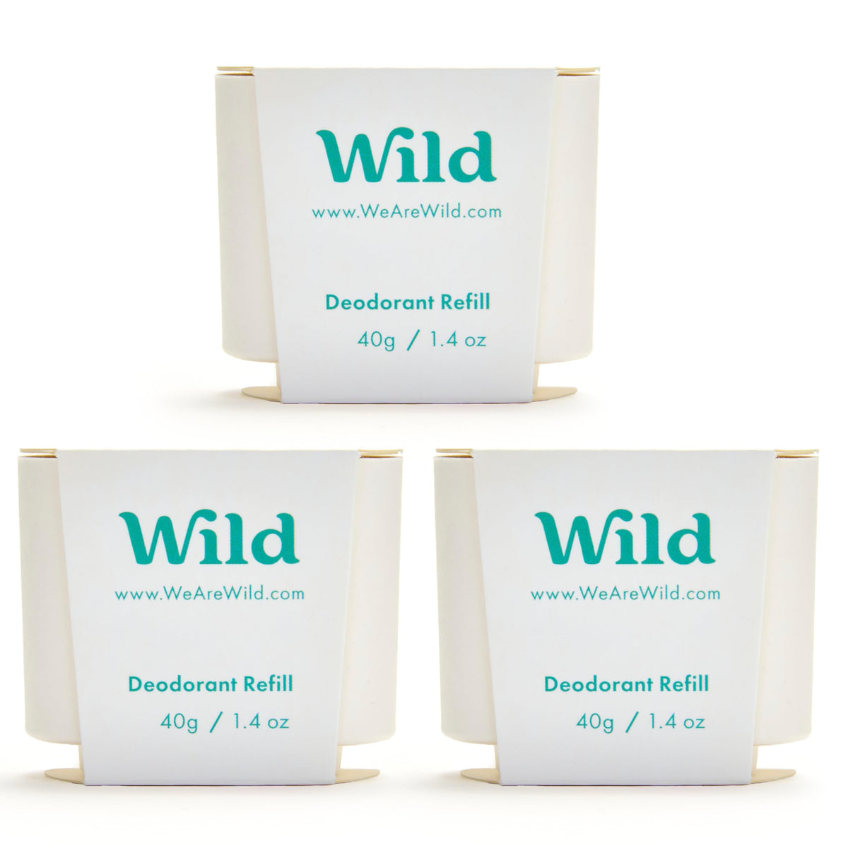 Wild refillable deodorant Fresh Cotton & Sea Salt pack promoting daily freshness