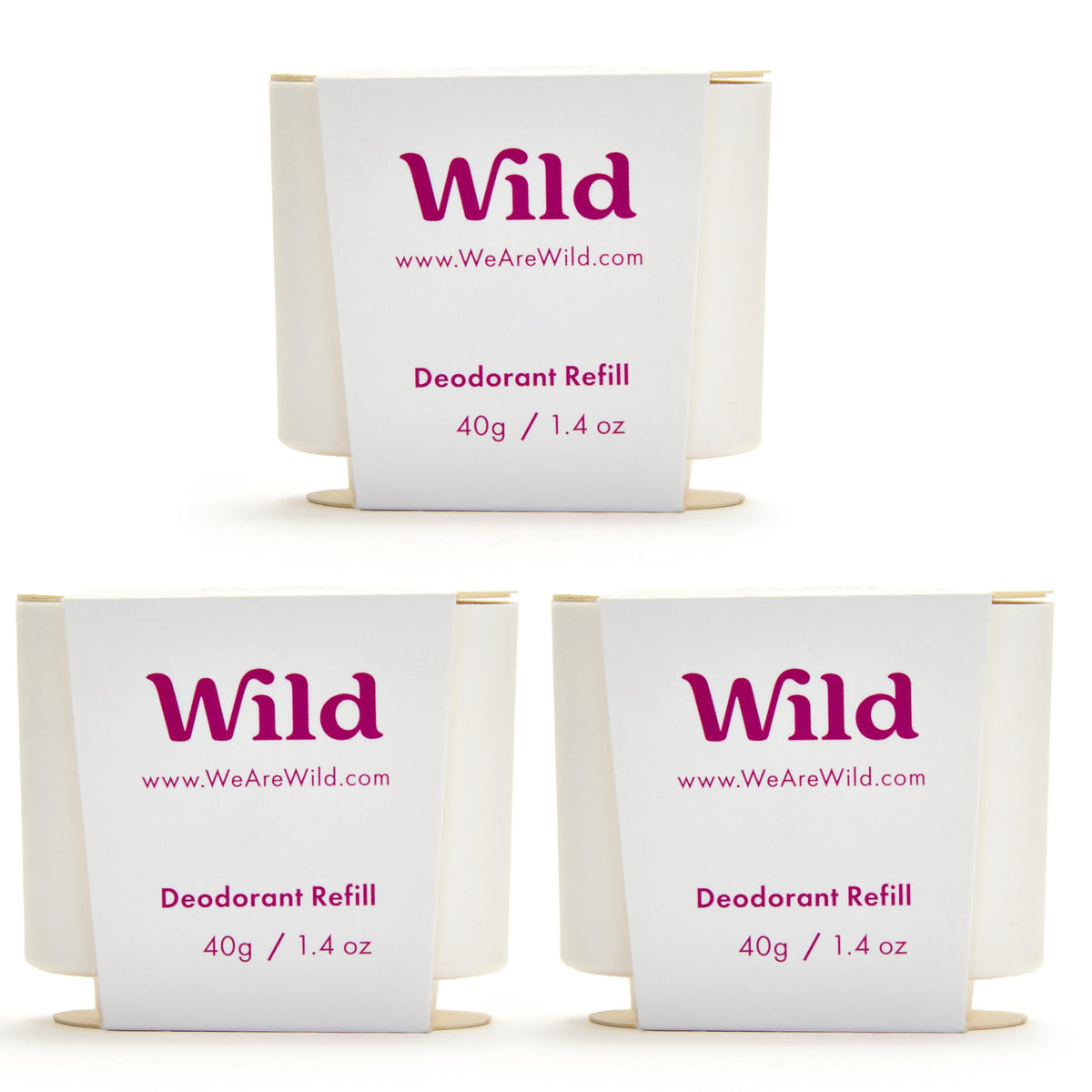Wild refillable deodorant with refill system shown for waste-free daily use.
